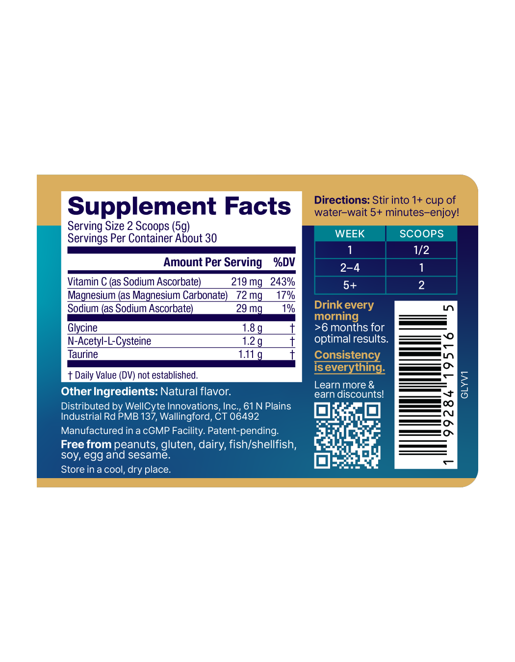 GlyNACore Balanced Vitality Support Powder